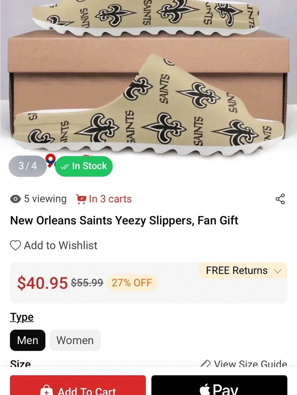 Yeezy Beige Logo Slide Sandals